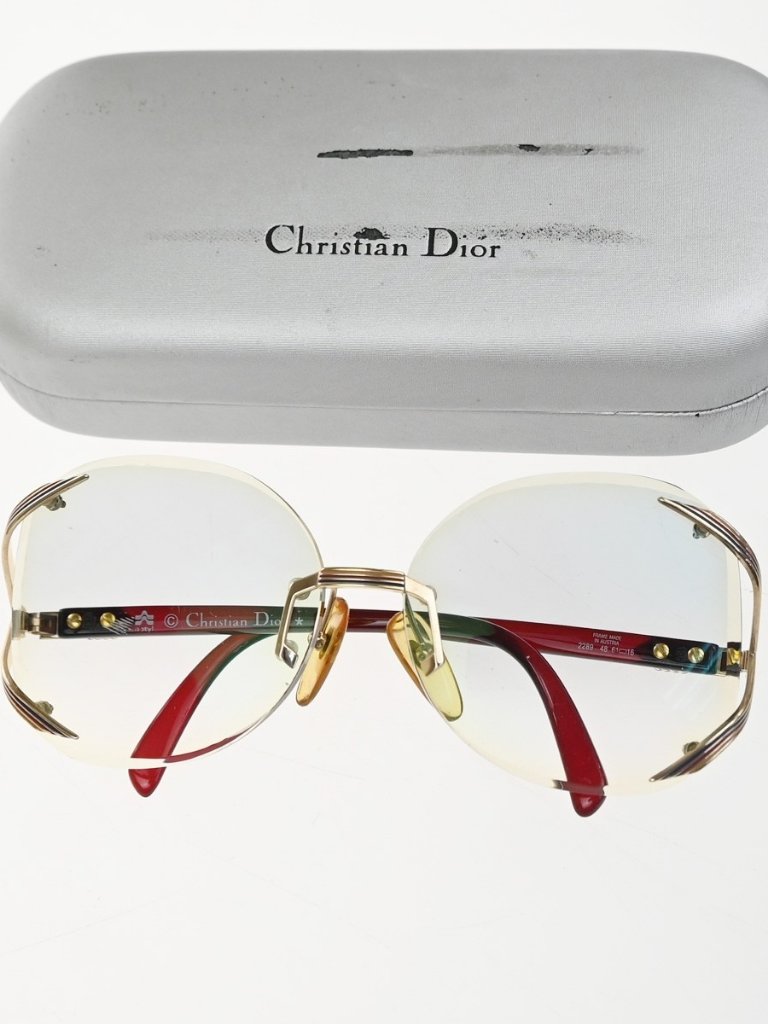 Christian Dior Logo Eye Were Rimless Glasses Plastic Gd Rd 2289 09rl993